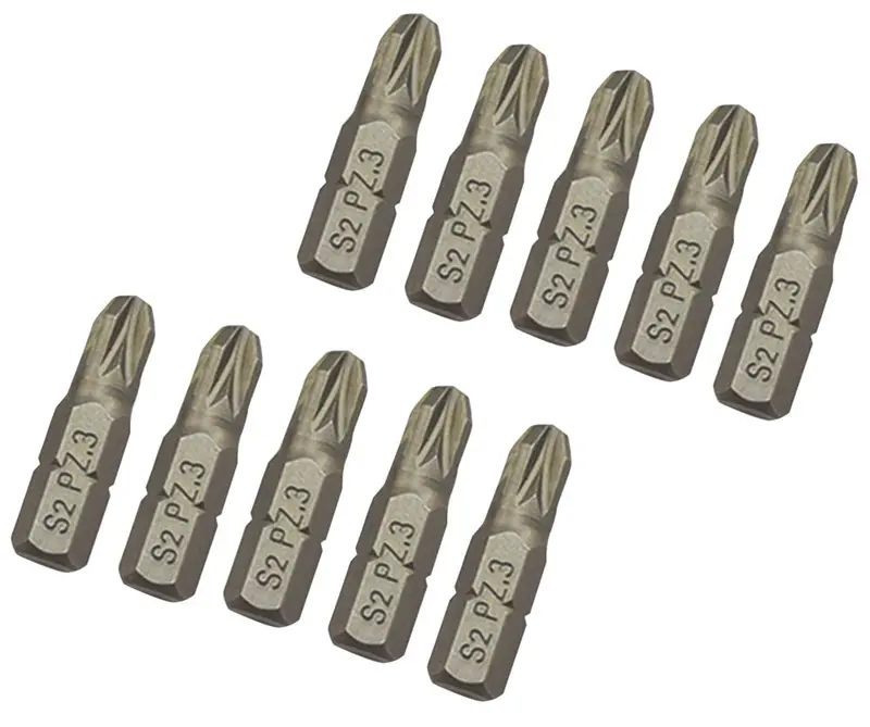 10-Pack 25Mm Hex Shank Pz3 Screwdriver Bits – 14-Inch Length 1