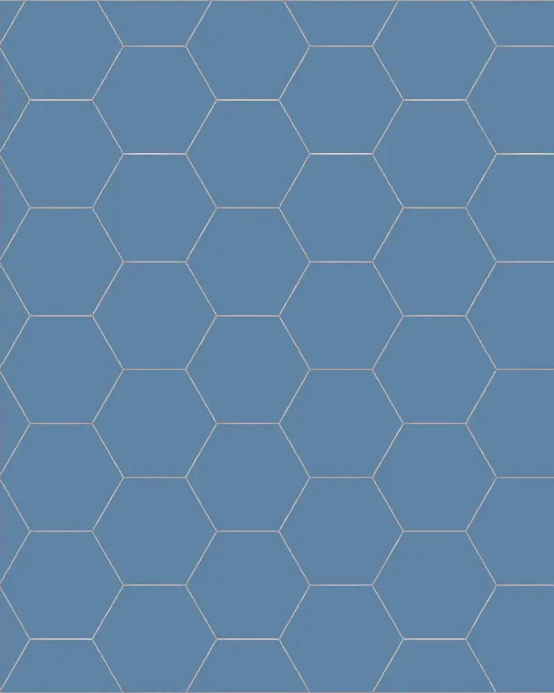 10X10 Cm Hexagonal Clay Tile In Blue 1