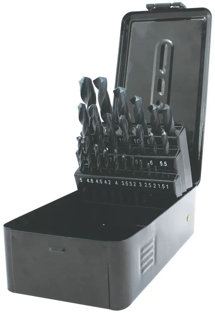 25-Piece Straight Shank Hss Twist Drill Bit Set – Metric Sizes 1