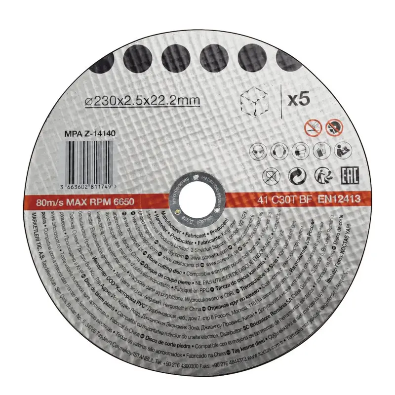 5-Pack 230Mm Masonry & Stone Cutting Discs – 2.5Mm Thickness 1