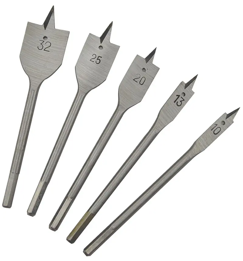 5-Piece Flat Wood Boring Bit Set – For Clean, Flat-Bottom Holes 1