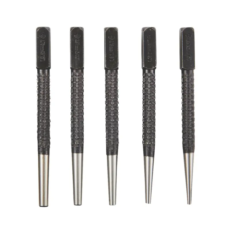 5-Piece Nail Punch Set – Steel Punches For Countersinking Nails & Pins 1