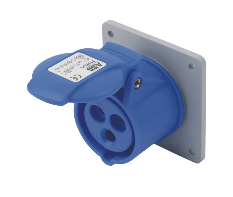 Abb 16A 2-Pole Plus Earth Panel Socket – 250V Flush-Mount Power Outlet 1