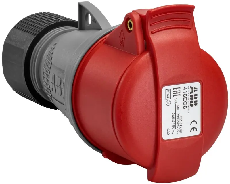 Abb 16A 4P+E Straight Coupling Connector – 415V Heavy-Duty Link 1