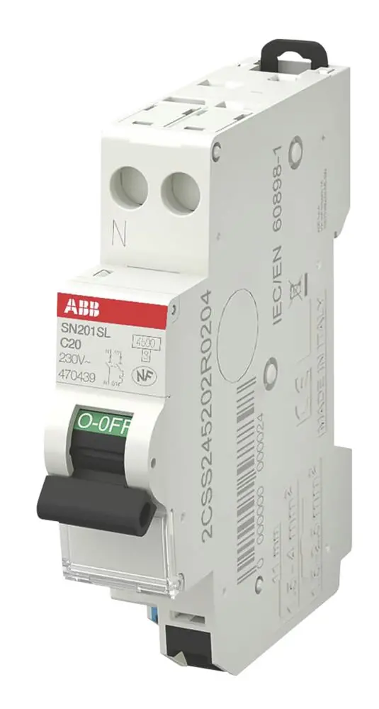 Abb 20A 1+N Type C Miniature Circuit Breaker (Mcb) – Pack Of 6 1