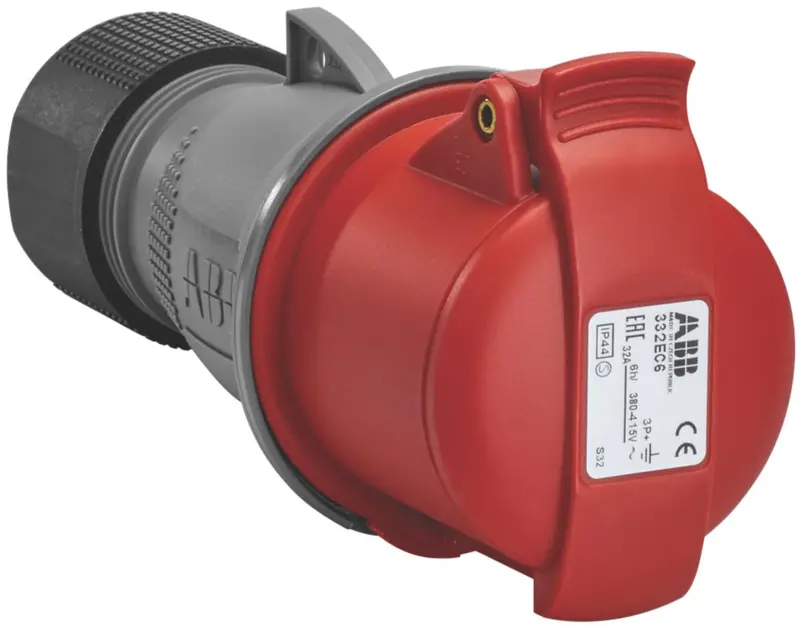 Abb 32A 3P+E Straight Coupler (Connector) – 415V Ip67 Rated 1