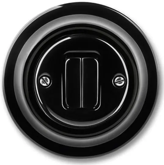Abb Decento Dimmer Switch – Dual Rocker, Black Porcelain 1