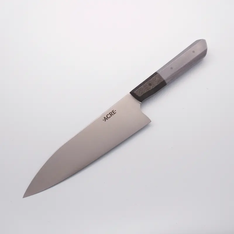 Acre Macrum Mk2 Chef’S Knife – 7.25" With Greyson-Style Carbon Fiber & Corian Handle 1