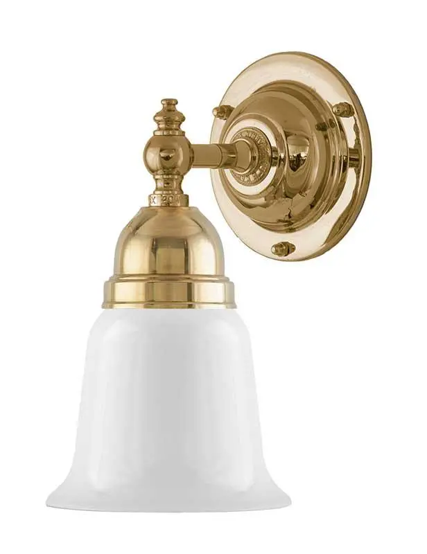 Adelborg Wall Lamp In Brass With Opal Glass Bell Shade 1