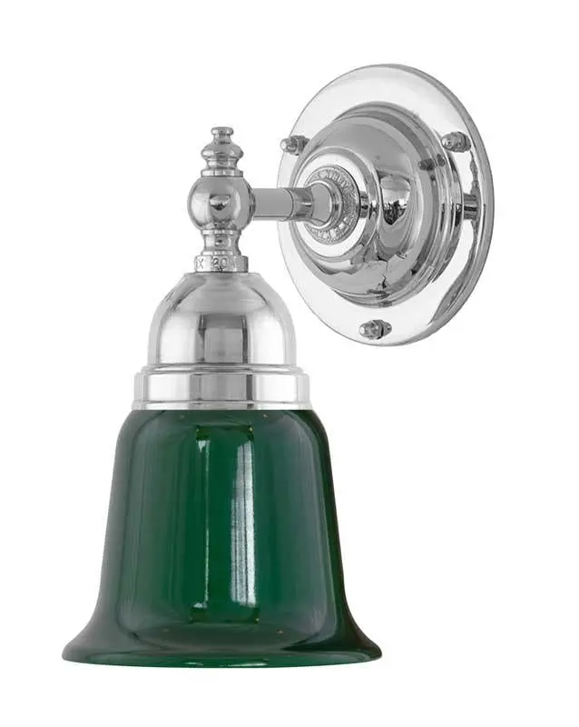 Adelborg Wall Lamp In Nickel With Green Glass Shade 1