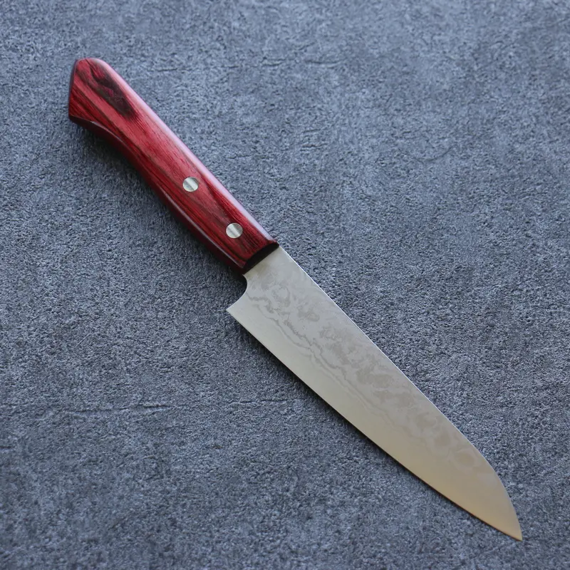 Anryu Vg-10 Damascus Petty Knife – 130Mm Red Pakkawood Handle 1