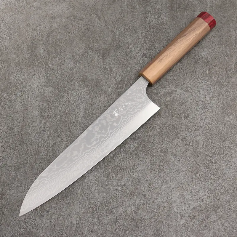 Anryu Vg10 Migaki Damascus 210Mm Gyuto Chef Knife With Walnut And Red Pakkawood Handle 1