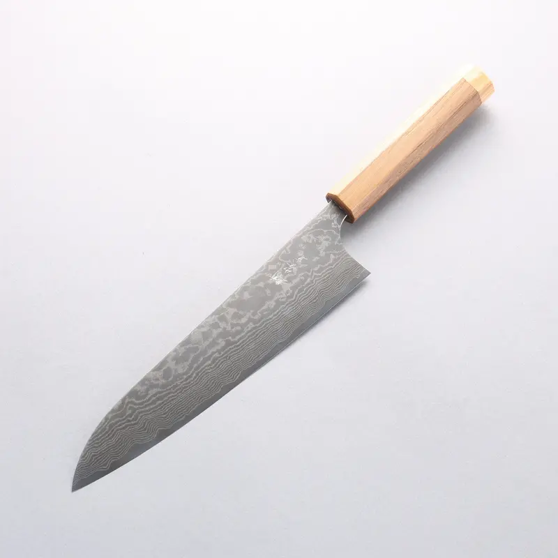 Anryu Vg10 Migaki Damascus 210Mm Gyuto Chef Knife With Walnut-Blonde Pakkawood Handle 1