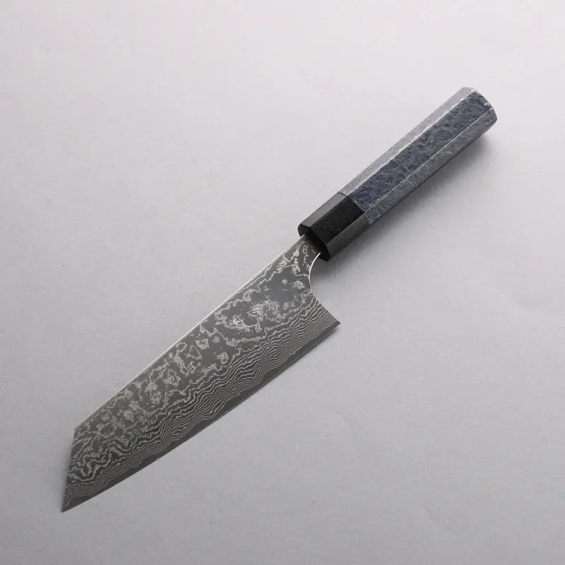 Anryu Vg10 Migaki Damascus Bunka Knife – 170Mm With Indigo Lacquered Handle 1