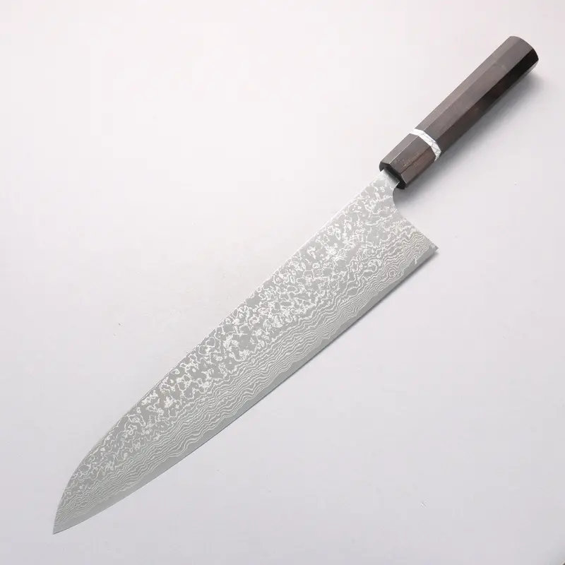 Anryu Vg10 Migaki Damascus Gyuto – 300Mm Handcrafted Chef Knife With Ebony Handle And White Turquoise Accent 1