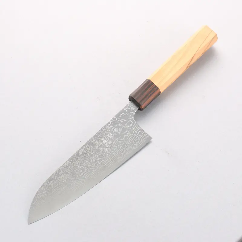 Anryu Vg10 Migaki Finished Damascus Small Santoku 150Mm — Olive Tree Wood Handle 1