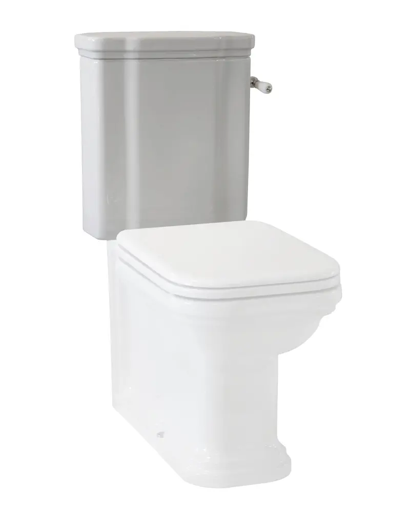 Art Deco Toilet Cistern – Floor-Mounted With Chrome Flush Handle 1