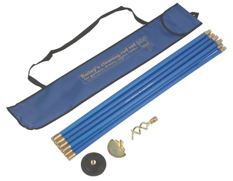 Bailey 19Mm Blue Brass-Jointed Drain Rod Set – 9.14M 1
