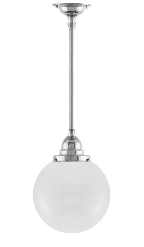 Bathroom Ceiling Light – Byström Pendant 100 Mm In Nickel With Drum Shade 1