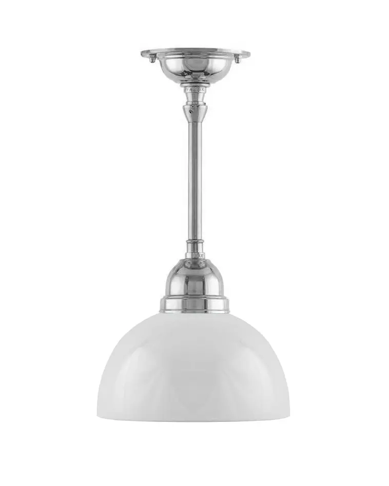 Bathroom Ceiling Light – Byström Pendant In Nickel With Half-Sphere Diffuser 1