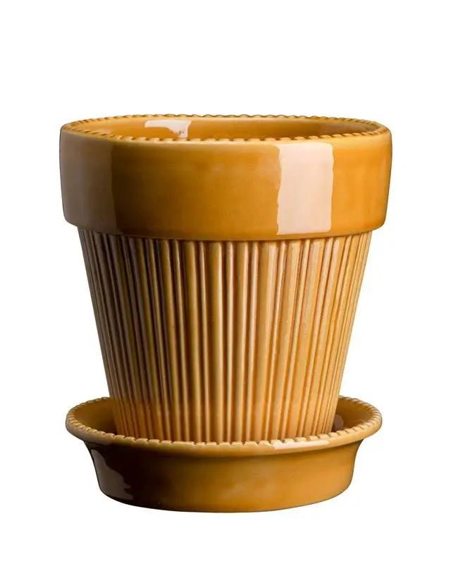 Bergs Potter Montmartre Planter With Saucer – 16 Cm, Sunflower Yellow 1