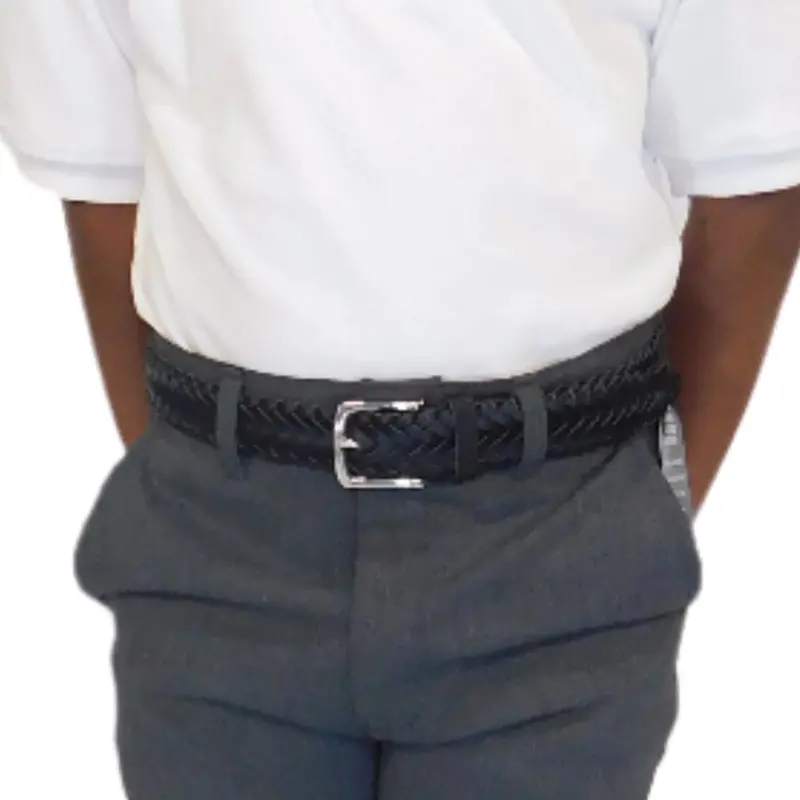 Black Braided Leather Belt – Classic Adjustable Design 1