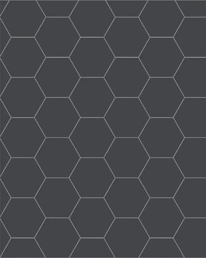 Black Hexagonal Clay Tile – 10X10 Cm 1