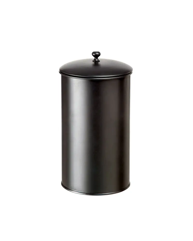 Black Lidded Storage Can – For Fire Starters & Kindling 1