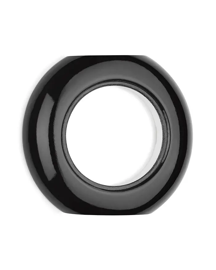 Black Porcelain Center Ring Cover Plate – Single-Gang Mounting 1