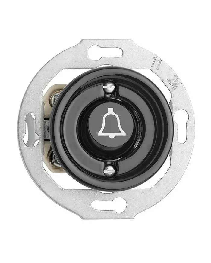 Black Porcelain Doorbell Switch Insert 1
