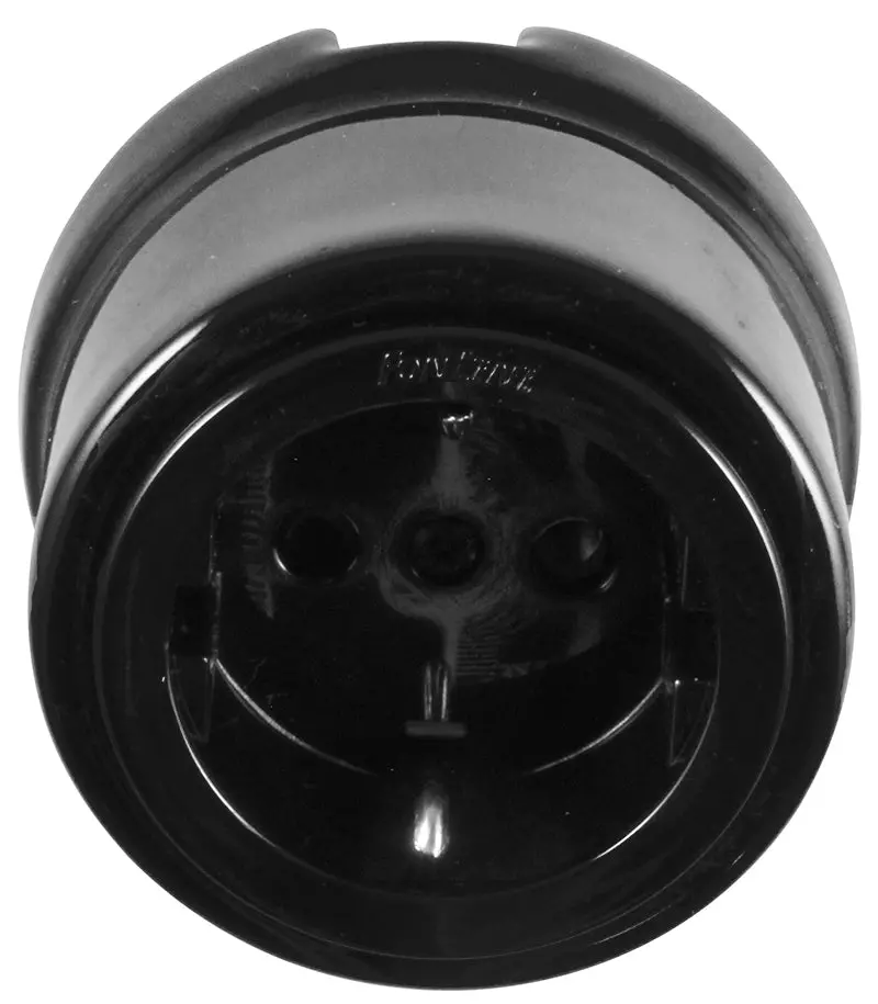 Black Porcelain Double Socket – Surface-Mounted 1