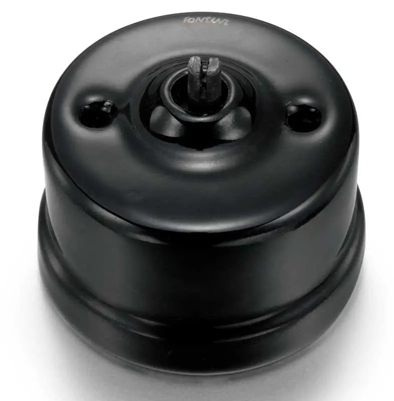 Black Porcelain Staircase Light Switch – Toggle-Free Design 1