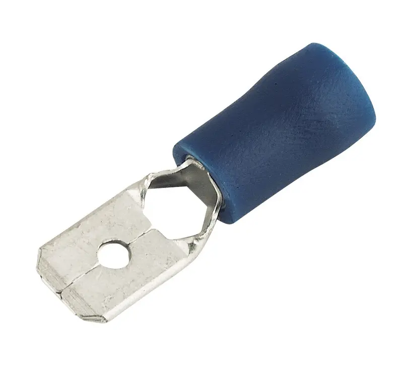Blue Insulated 6.3Mm Male Push-On Crimp Connector – 100-Pack 1