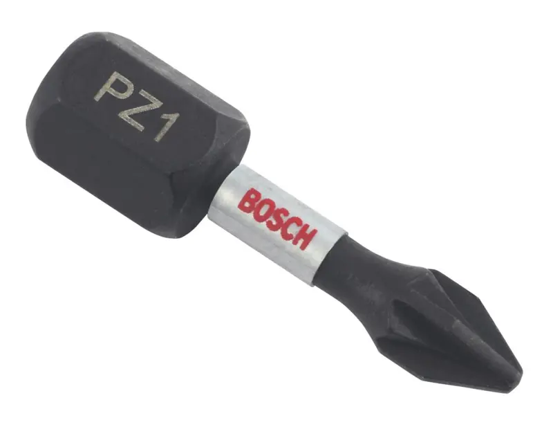 Bosch 1/4" X 25Mm Pz1 Impact-Control Screwdriver Bits (2-Pack) 1