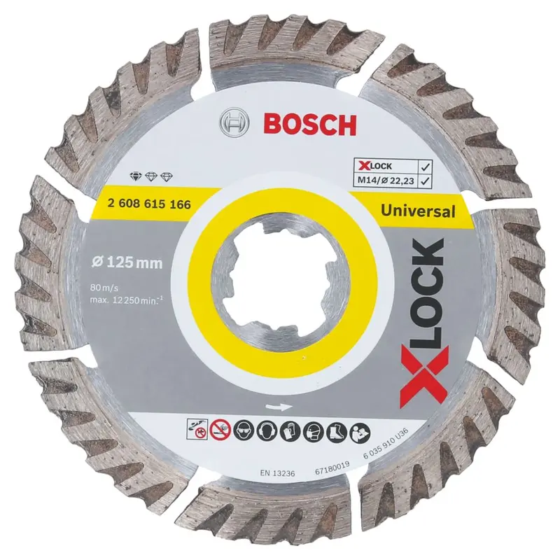 Bosch 125Mm X-Lock Diamond Masonry Cutting Disc 1
