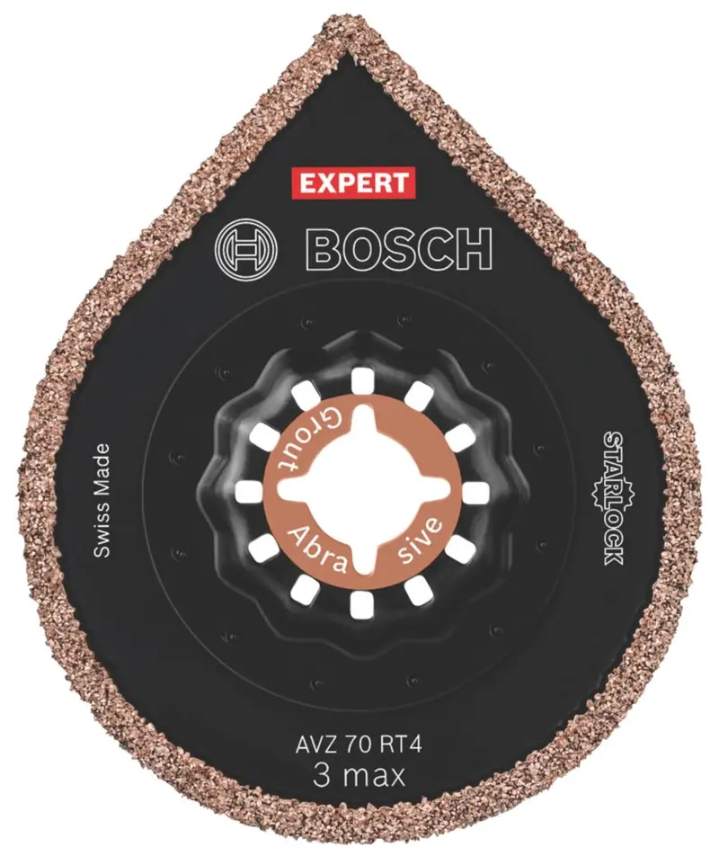 Bosch Expert Avz 70Mm Carbide-Grit Removal Blade – Rt4 40 (Mortar, Soft Tiles & Fiber Boards) 1