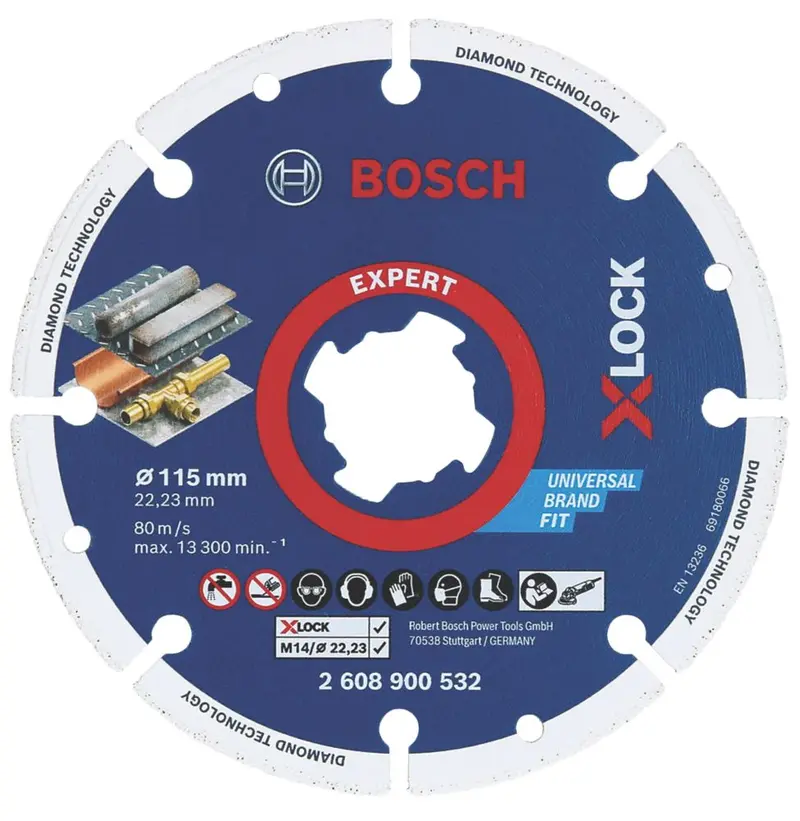 Bosch Expert X-Lock 115Mm Segmented Diamond Wheel For Metal Cutting 1