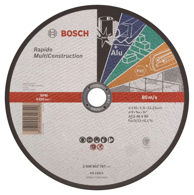 Bosch Rapido Multi-Material Cutting Disc – 9" (230Mm) X 1.9Mm Thickness, 22.23Mm Arbor 1