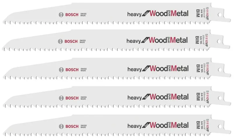Bosch S1110Vf Multi-Material Reciprocating Saw Blades – 225Mm, 5-Pack 1