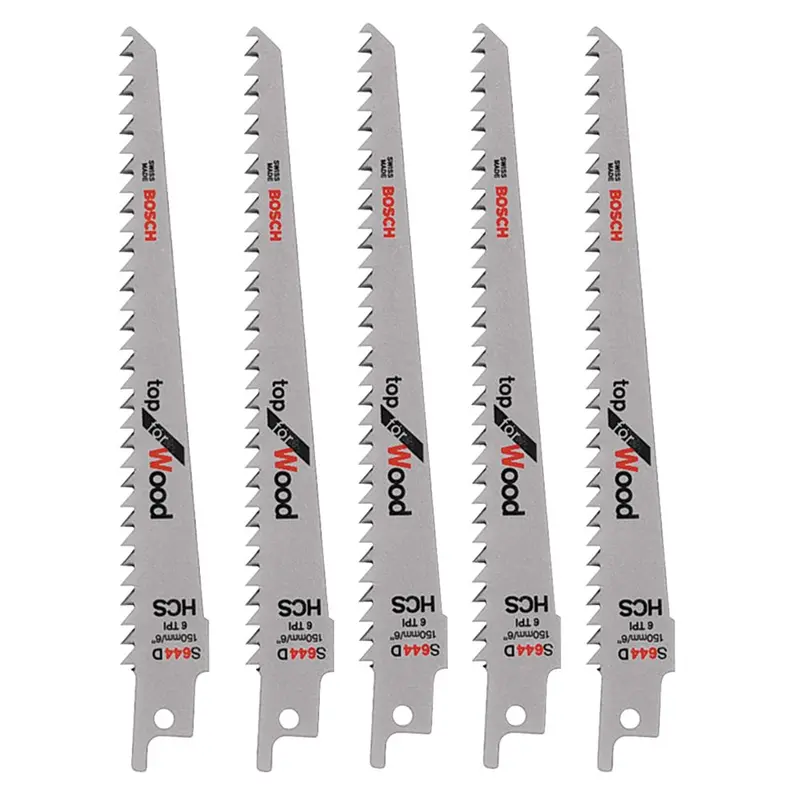 Bosch S644D 150Mm Reciprocating Saw Blades For Construction Wood – 5-Pack 1