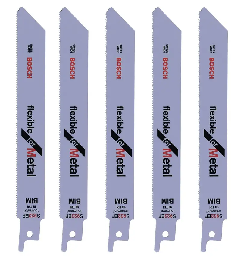 Bosch S922Ef 150Mm Metal-Cutting Reciprocating Saw Blades – 5-Pack 1