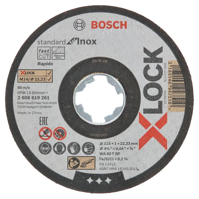 Bosch X-Lock Stainless Steel Cutting Disc – 4.5-Inch (115Mm), 10-Pack 1