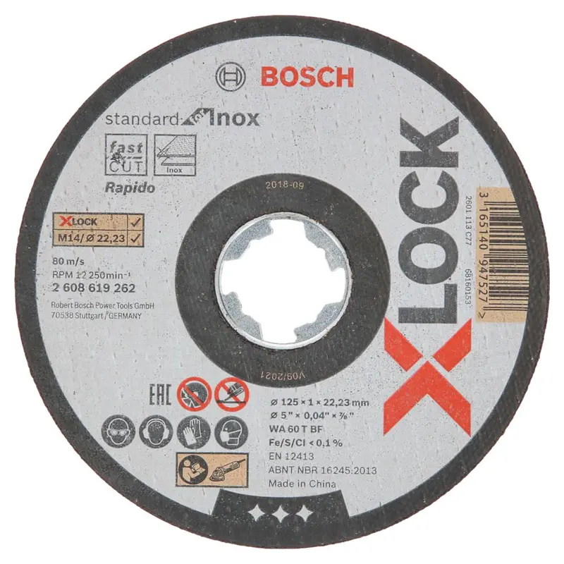 Bosch X-Lock Stainless Steel Cutting Disc – 5-Inch (125Mm), 10-Pack 1