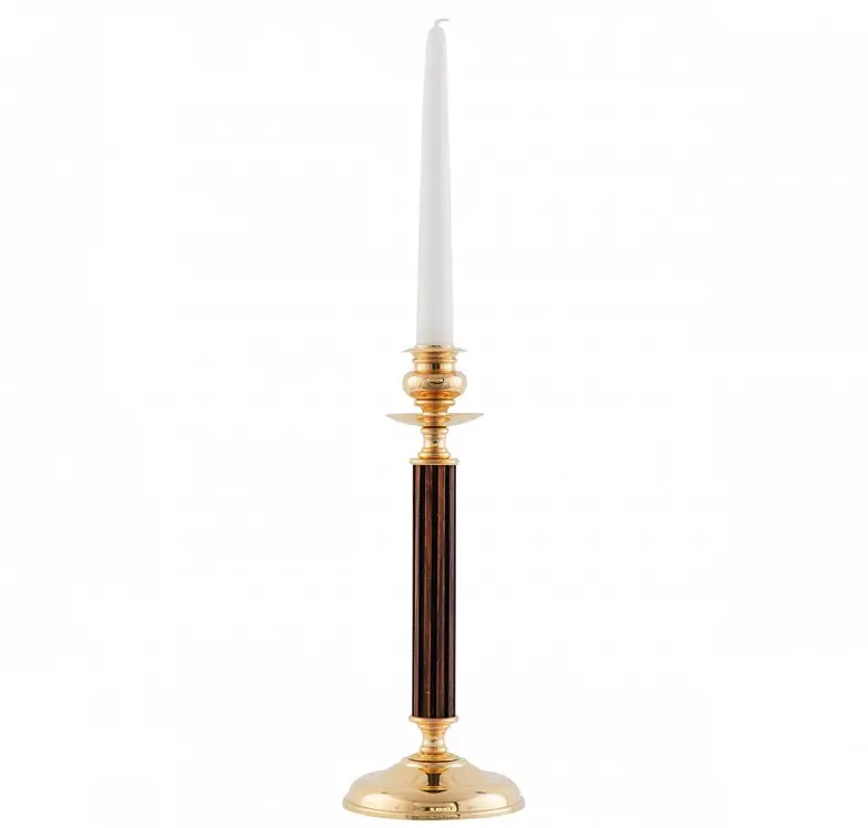 Brass And Oak Candle Stand – Sparre Hybrid Design 1