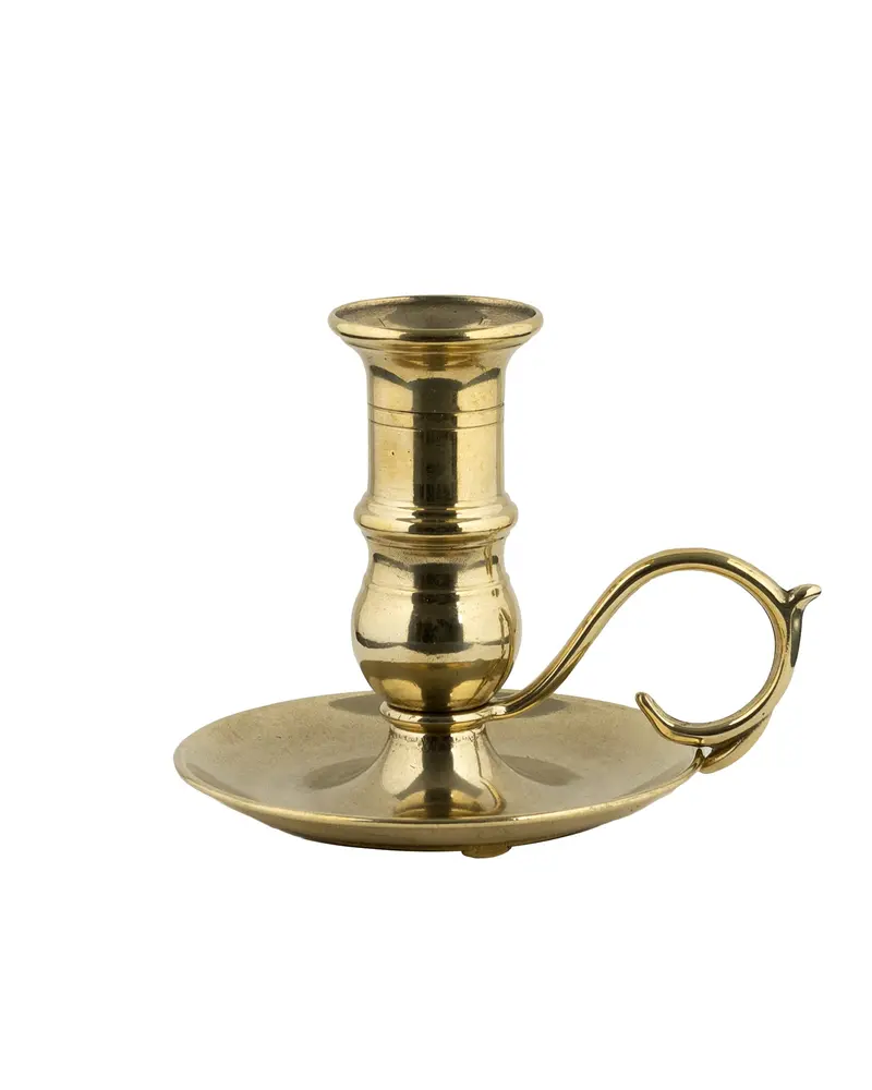 Brass Candlestick – Compact Chamber Style, 10 Cm 1