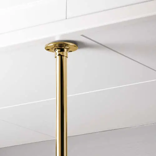 Brass Ceiling-Mounted Shower Curtain Rod Bracket 1