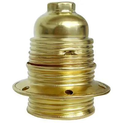 Brass E27 Double-Ring Threaded Lamp Holder 1