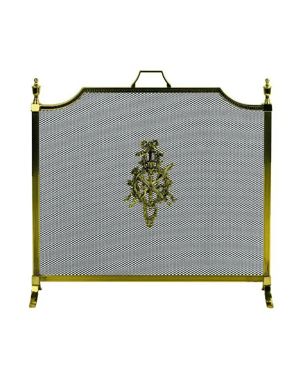 Brass Fireplace Spark Guard – Gustaf Collection 1