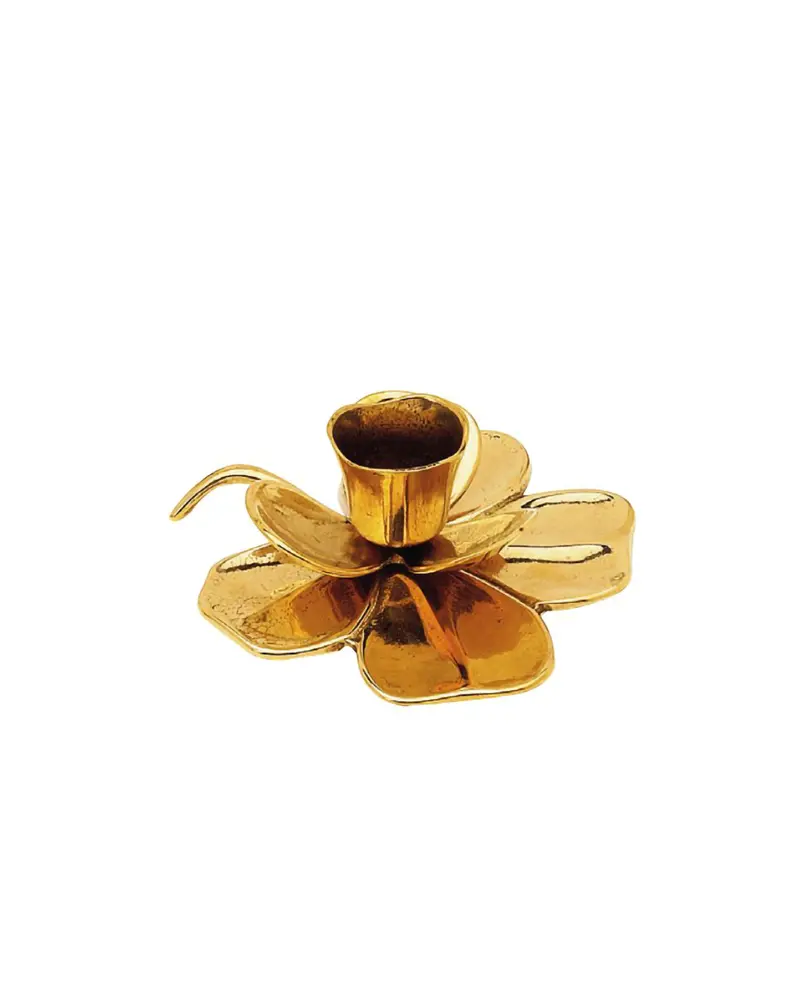 Brass Four-Leaf Clover Candle Stand – Tabletop Use 1
