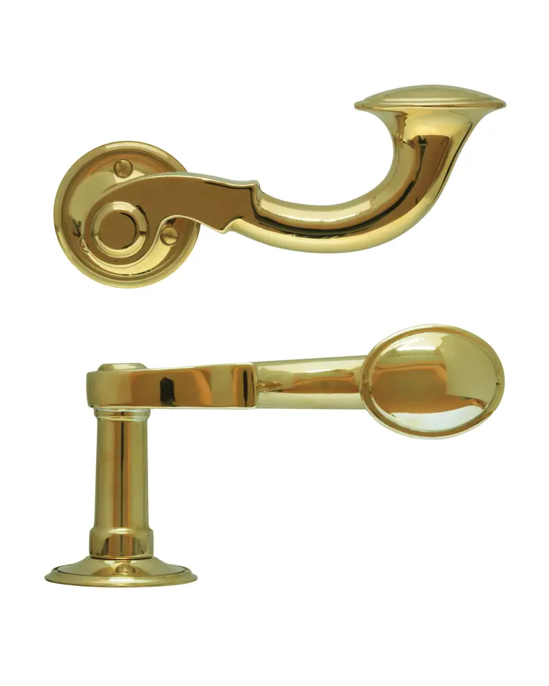 Brass Large Post Horn Door Handle 1